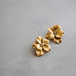 CAMELIA Bloom Flower Earrings - Gold Plated