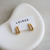 LEVI Double Layer Stud Earrings - Gold Plated
