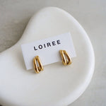 LEVI Double Layer Stud Earrings - Gold Plated