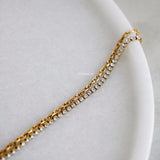 AVILA Zirconia Double Layer Chain Bracelet - Gold Plated