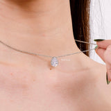 ALMA Zirconia Teardrop Chain Necklace - Wedding