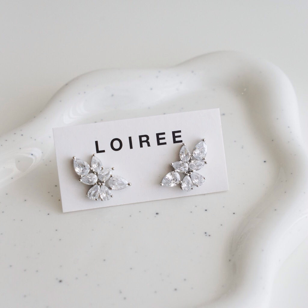 LOIREE - SAGE Zirconia Bridal Earrings - Wedding