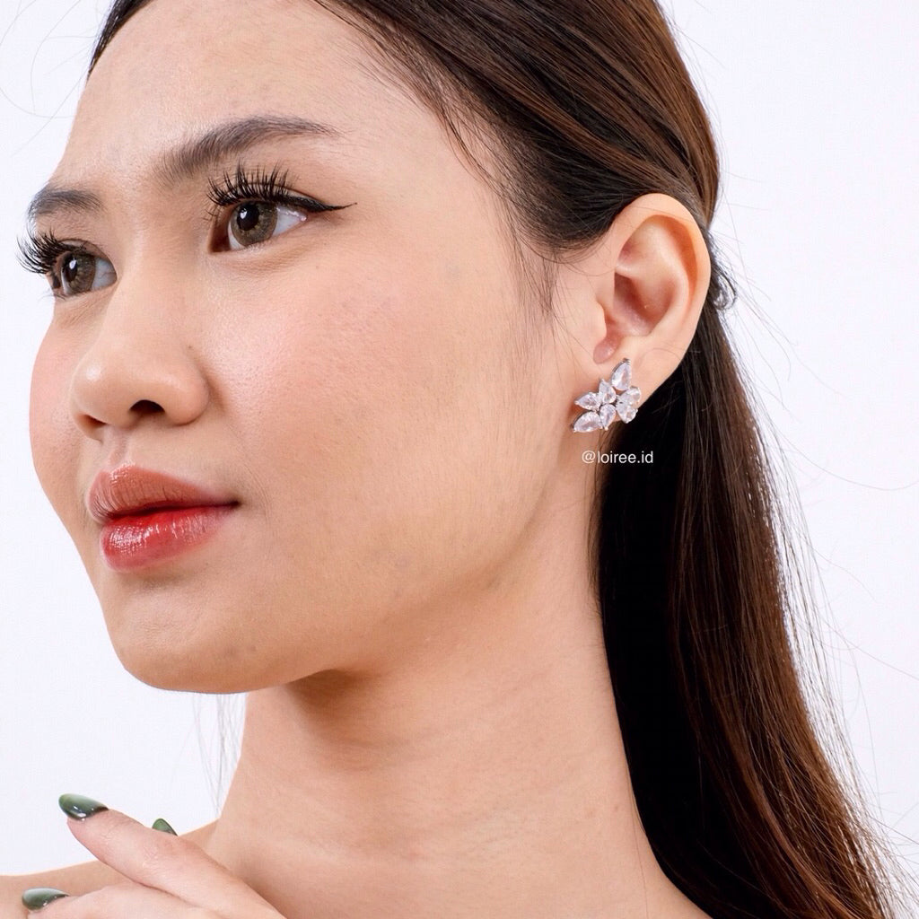 LOIREE - SAGE Zirconia Bridal Earrings - Wedding