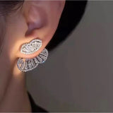 LOIREE - KATE Zirconia Double Layer Butterfly Earrings - Wedding