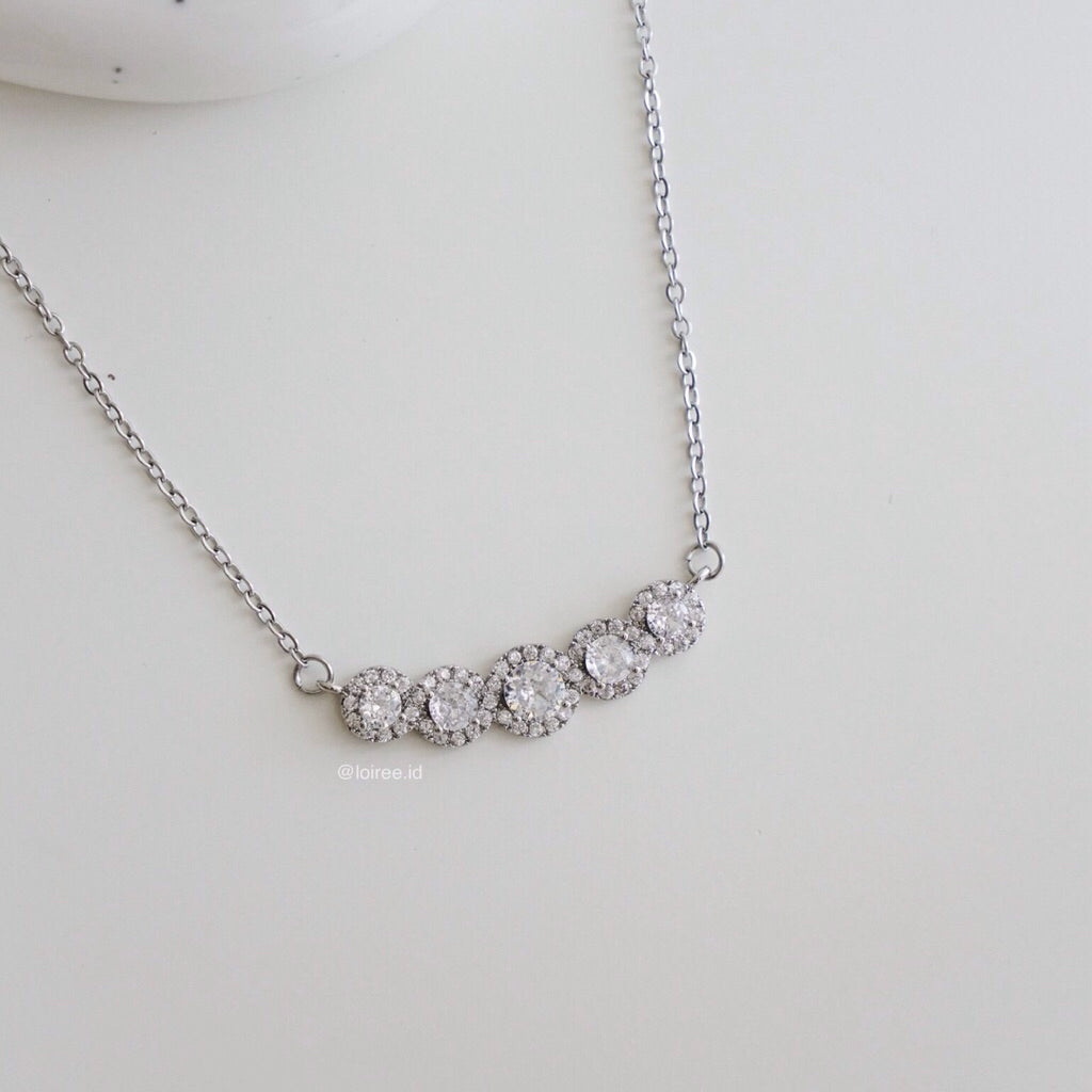 LOIREE - MATILDA Zirconia Round Chain Necklace - Wedding