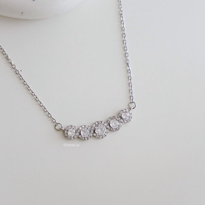 LOIREE - MATILDA Zirconia Round Chain Necklace - Wedding