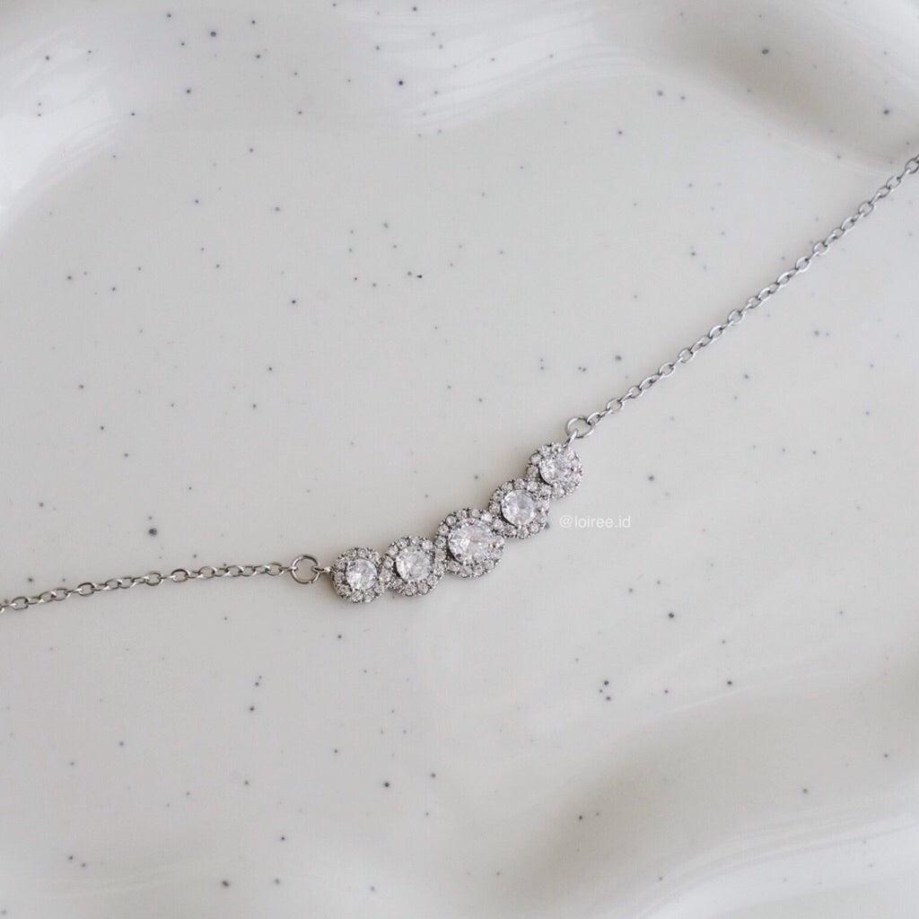 LOIREE - MATILDA Zirconia Round Chain Necklace - Wedding