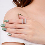 LOIREE - NOEMI Zirconia Three Layer Bridal Ring - Wedding