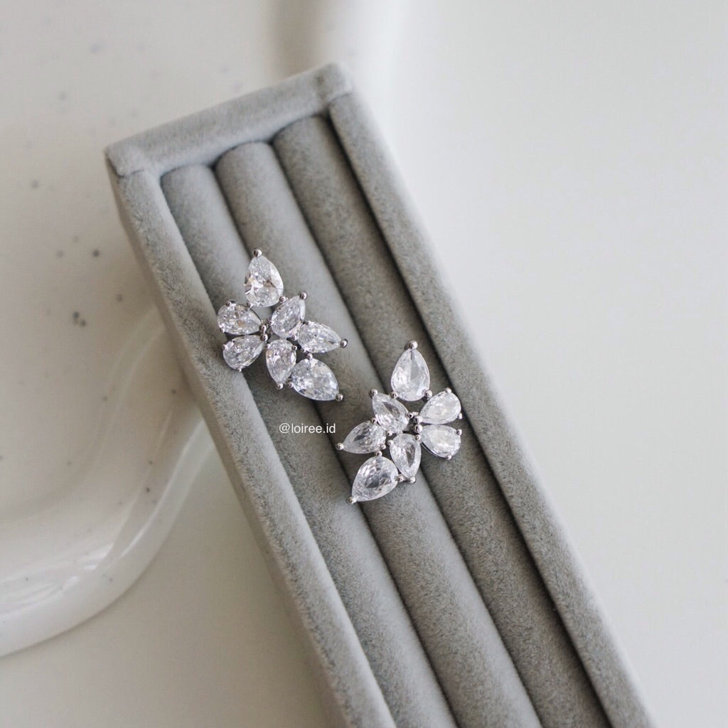 LOIREE - SAGE Zirconia Bridal Earrings - Wedding