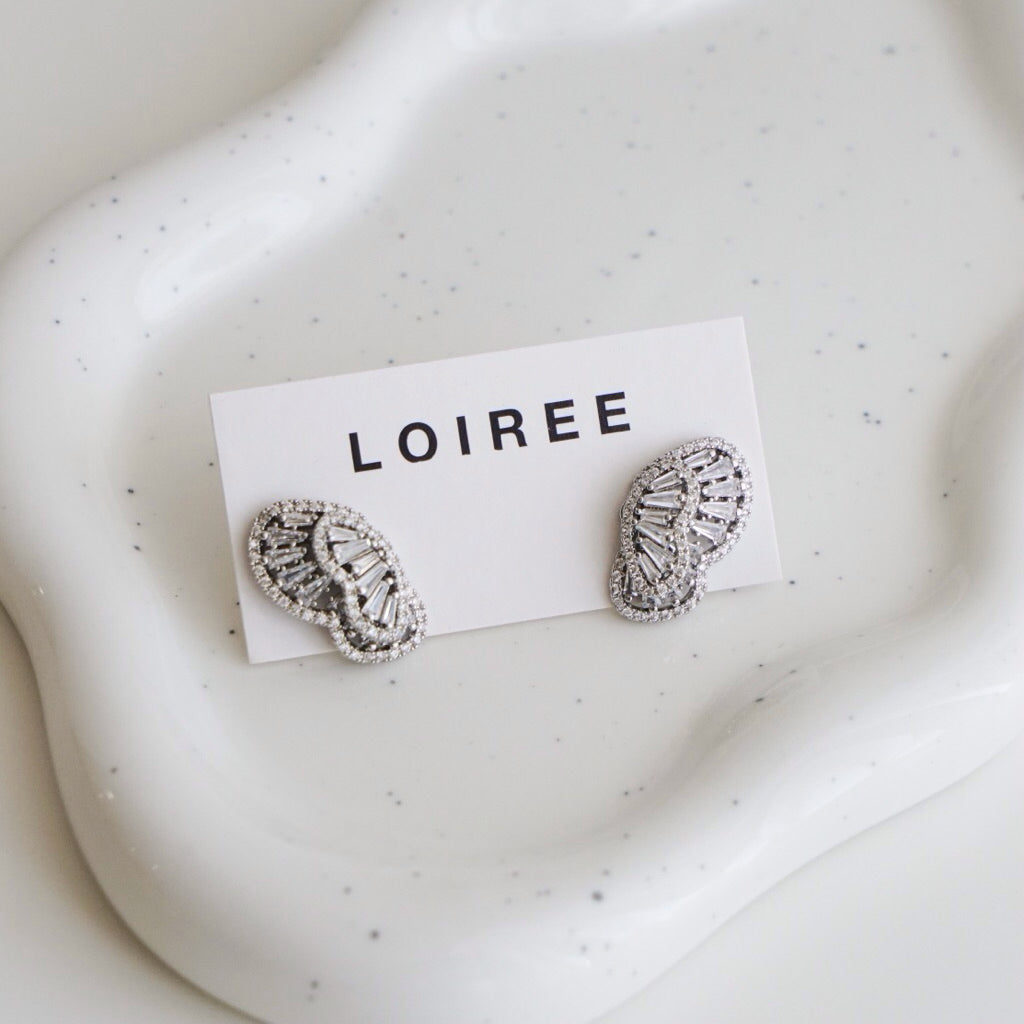 LOIREE - KATE Zirconia Double Layer Butterfly Earrings - Wedding