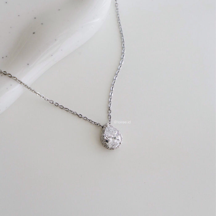 ALMA Zirconia Teardrop Chain Necklace - Wedding
