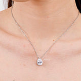 ALMA Zirconia Teardrop Chain Necklace - Wedding