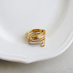 LOIREE - PAPERCLIP Multi-Layer Stacking Ring - Gold Plated Anti Karat Anti Alergi