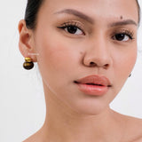 EIMEE Chunky Tiger Eye Earrings - 18K Gold Plated Stainless Steel