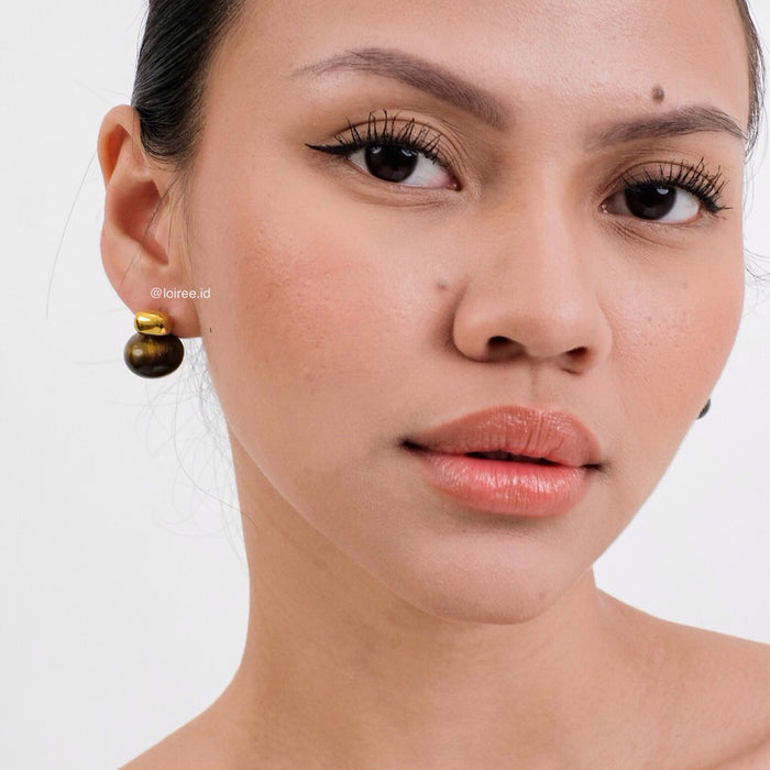 EIMEE Chunky Tiger Eye Earrings - 18K Gold Plated Stainless Steel