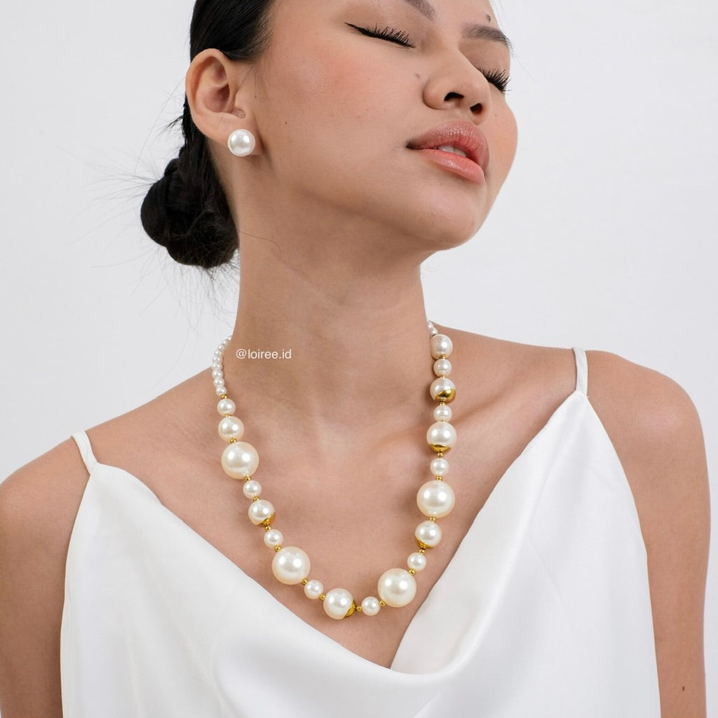 OPHELIA Pearl Necklace - 18K Gold Plated Stainless Steel