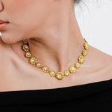 TAWNY Flower Choker Necklace - 18K Gold Plated Stainless Steel