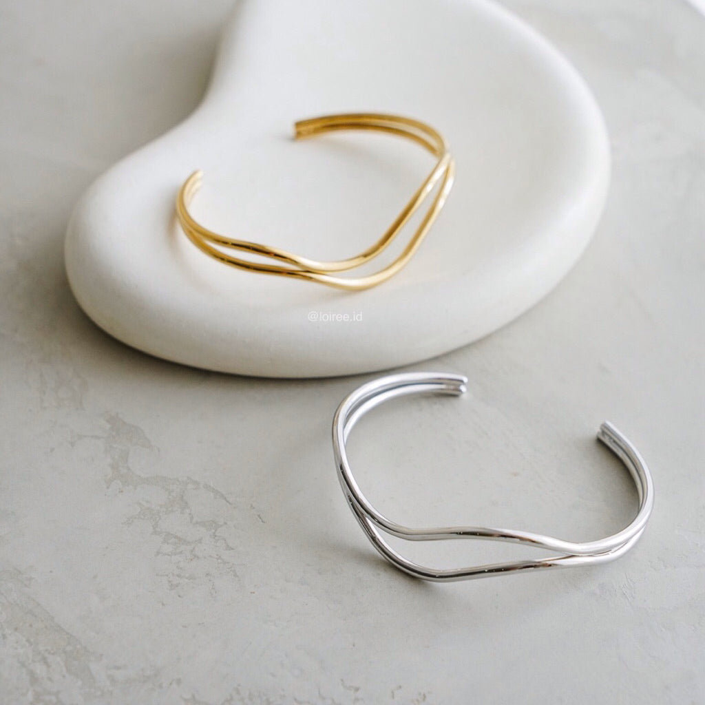 WILDER Double Layer Bangle - Gold Plated