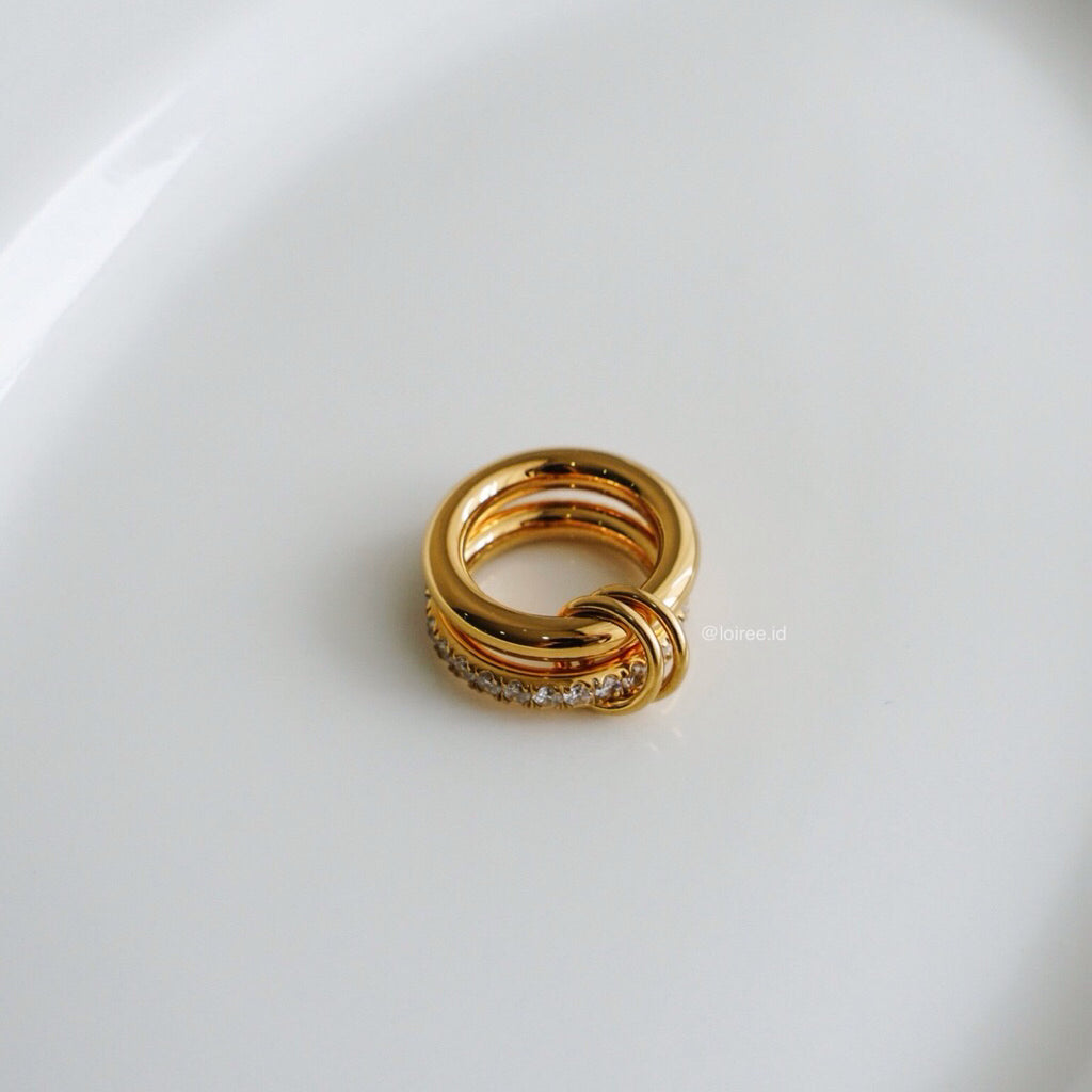 CAIRO Multi-Layer Stacking Ring - 18K Gold Plated Stainless Steel