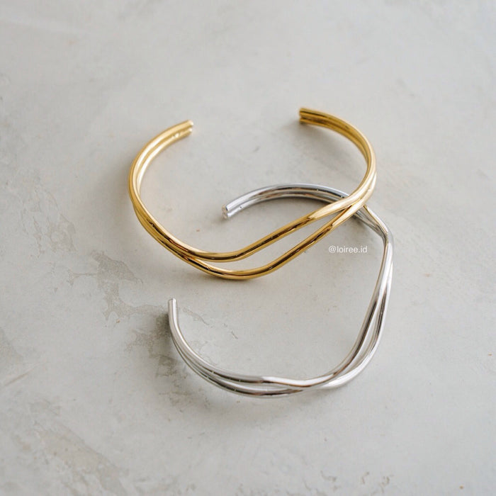 WILDER Double Layer Bangle - Gold Plated