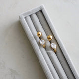 FORD Golden Zirconia Earrings - Gold Plated