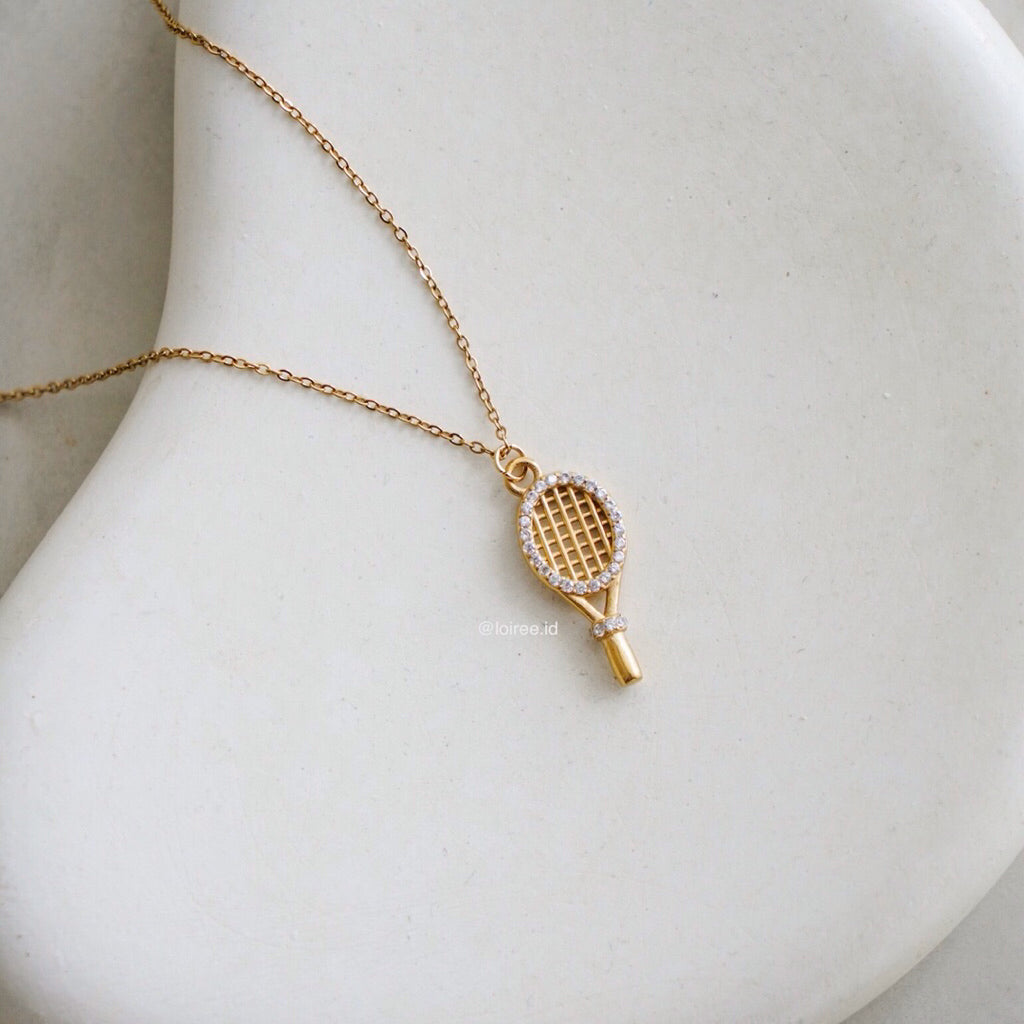 LOIREE - RACKET CHARM Chain Necklace - Gold Plated
