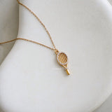 LOIREE - RACKET CHARM Chain Necklace - Gold Plated