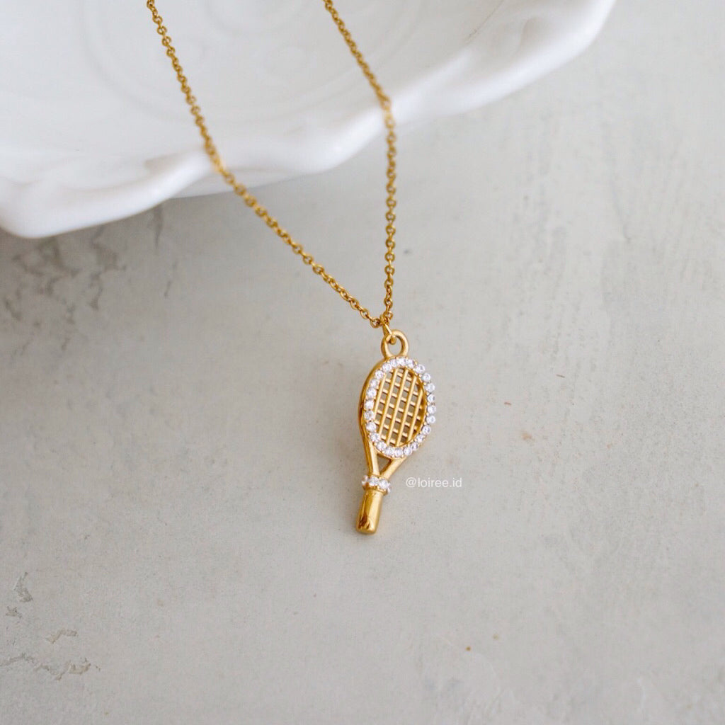 LOIREE - RACKET CHARM Chain Necklace - Gold Plated