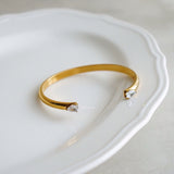ADALYN Zirconia Cuff Bangle Bracelet - 18K Gold Plated Stainless Steel