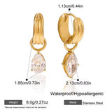 SKYLAR Teardrop Pendant Hoop Earrings - 18K Gold Plated Stainless Steel