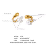 DEAN Pearl Stud Earrings - 18K Gold Plated Stainless Steel