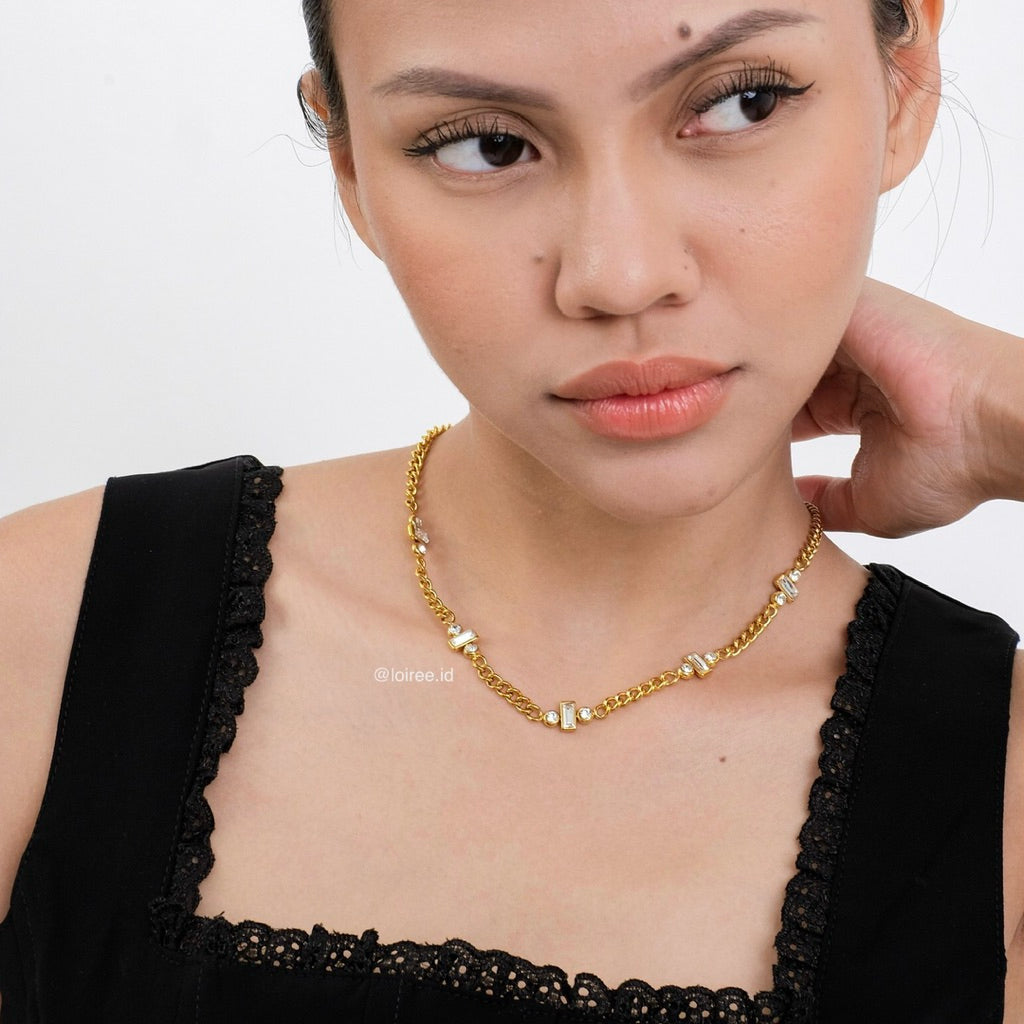 REAGAN Cuban Chain Necklace - 18K Gold Plated Stainless Steel