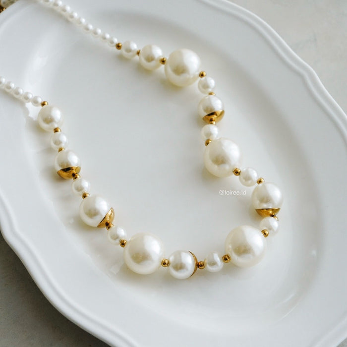 OPHELIA Pearl Necklace - 18K Gold Plated Stainless Steel