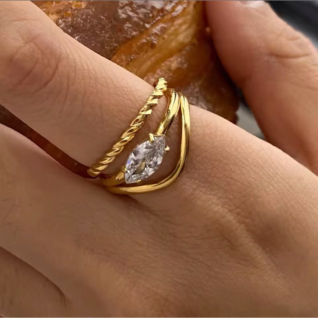 LOIREE - COHEN Stackable Rings - Gold Plated