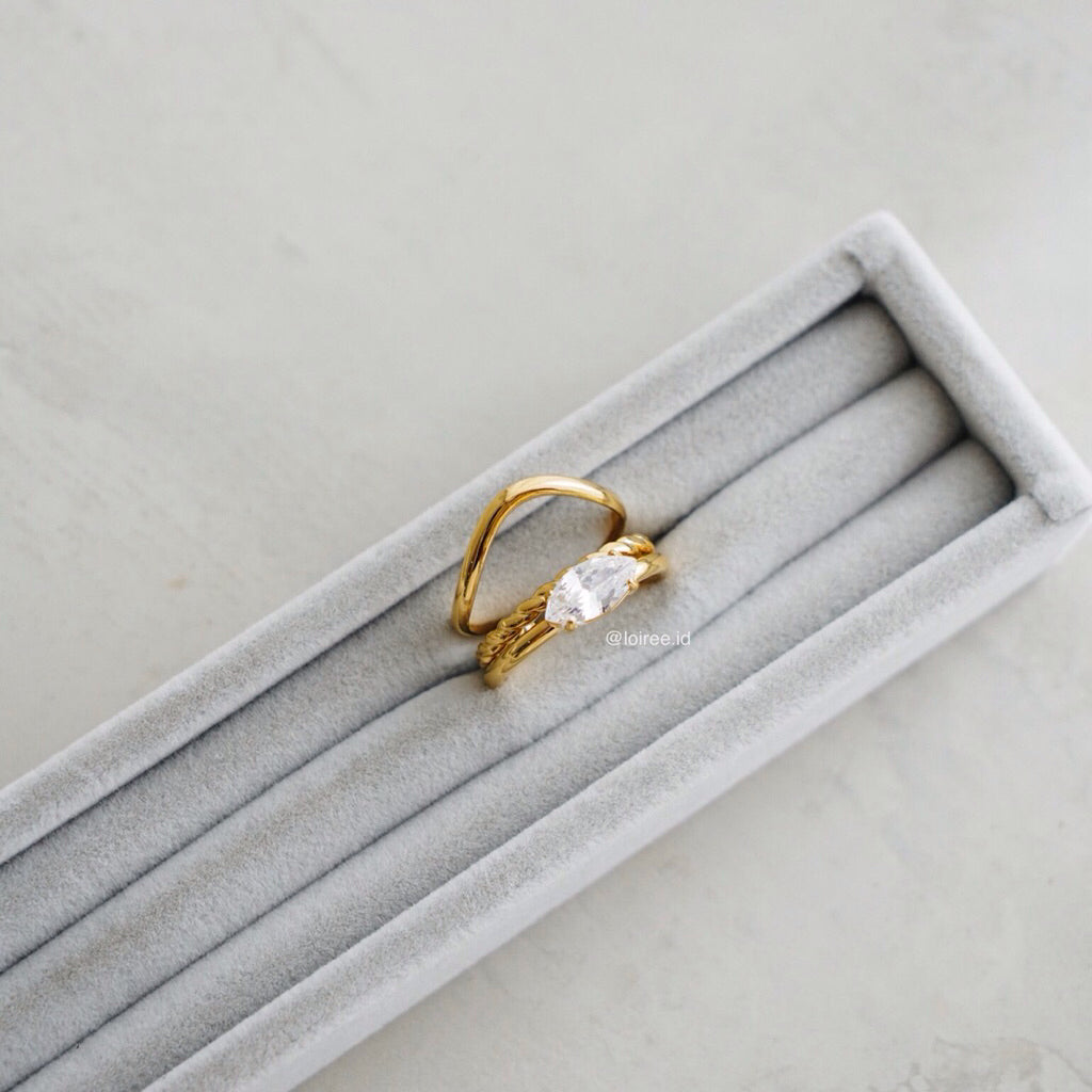 LOIREE - COHEN Stackable Rings - Gold Plated