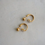 FORD Golden Zirconia Earrings - Gold Plated