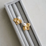PEARSON Flower Pearl Earrings - Gold Plated