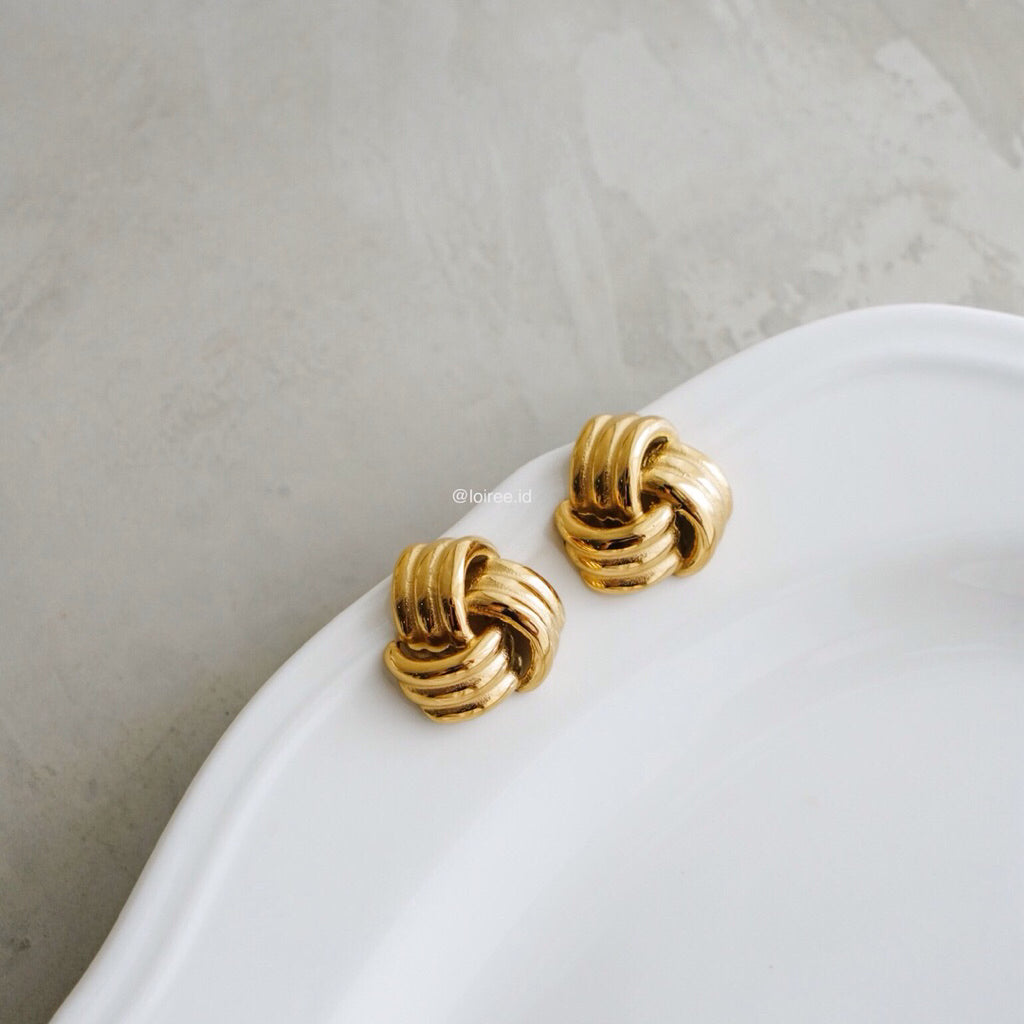 RIGGINS Geometric Stud Earrings - Gold Plated