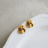 RIGGINS Geometric Stud Earrings - Gold Plated