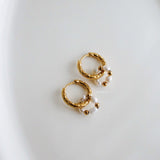 JEMIMA Pearl Hoop Earrings - Gold Plated