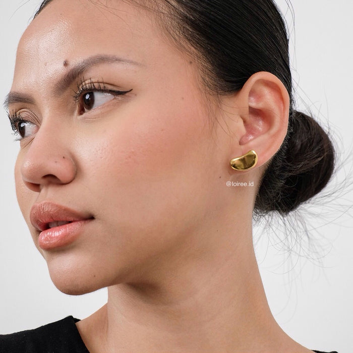 BEAN Stud Earrings - Gold Plated