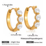 JULIAN Paved Hoop Earrings - 18K Gold Plated Stainless Steel