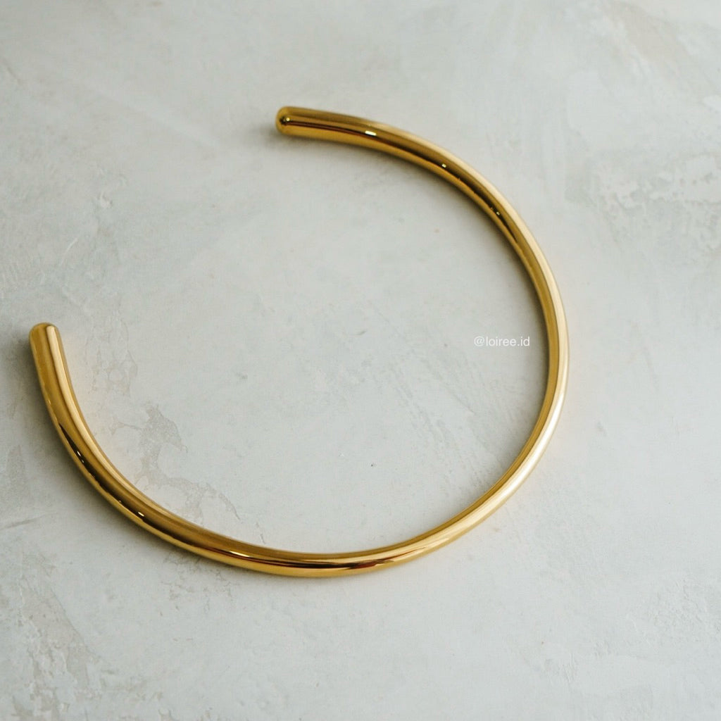 GRANDY Minimalist Classy Choker Necklace - 18K Gold Plated Stainless Steel