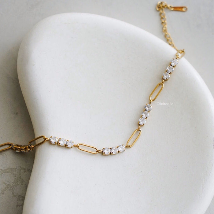 LOIREE - MILES Zirconia Chain Bracelet - Gold Plated