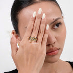 LOIREE - PAPERCLIP Multi-Layer Stacking Ring - Gold Plated Anti Karat Anti Alergi