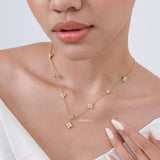 LOIREE - FALINE Flower Pendant Necklace - Gold Plated Anti Karat Anti Alergi