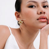 CARMINE Flower Enamel Earrings - 16K Gold Plated Stainless Steel