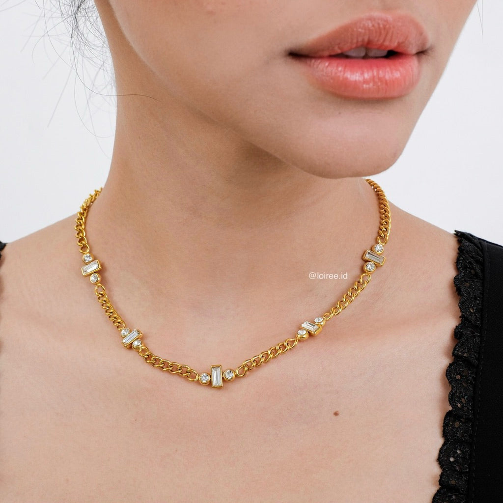 REAGAN Cuban Chain Necklace - 18K Gold Plated Stainless Steel
