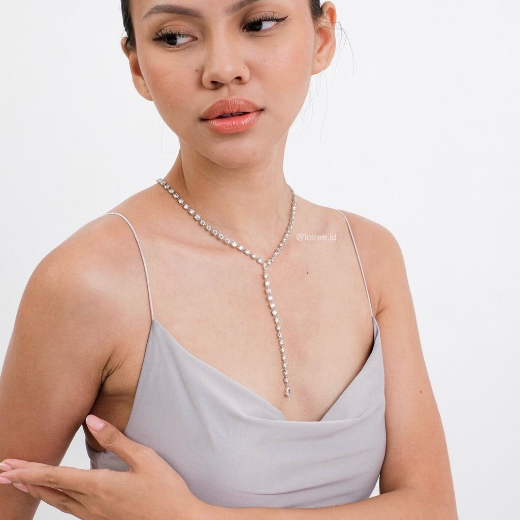 EVERLEIGH Zirconia Bridal Tennis Lariat Necklace - Wedding