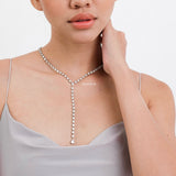 EVERLEIGH Zirconia Bridal Tennis Lariat Necklace - Wedding